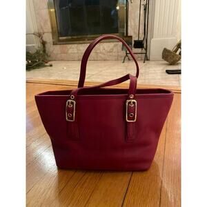 Coach Red Leather Mini Tote Bag Handbag